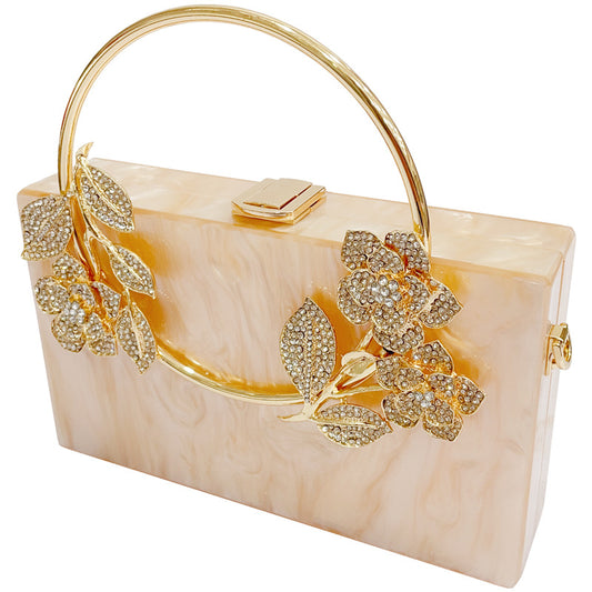 SHWS-14187 Floral Acrylic Clutch Bag