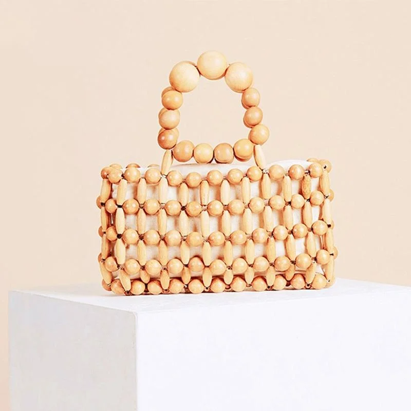 SHG146 Wooden Bead Handbag