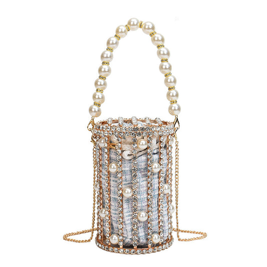 SHG157 Bucket Pearl Evening Handbag