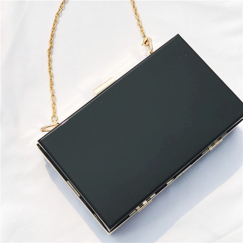 Wholesale Custom Women Acrylic Box Clutch Bag Purse Box Clutch Bag Transparent Cross body Purse